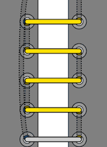 Xỏ dây giày kiểu lười theo nút số chẵn