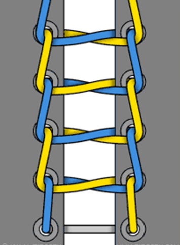 Cách xỏ dây giày kiểu bậc thang