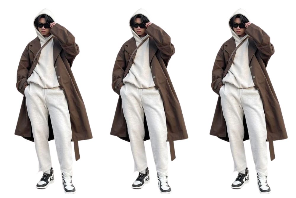 Áo khoác dạ oversized với áo hoodie và quần jogger (1)