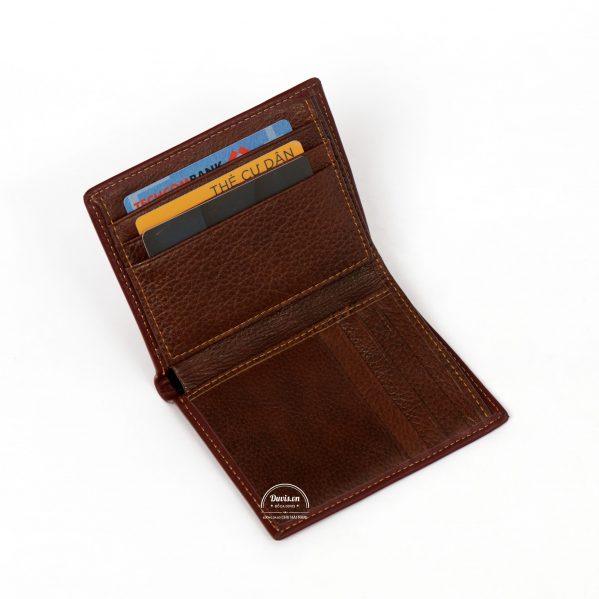 Cấu Tạo Ví Da Nam Đút Túi V012- Duvis – Nâu – Dáng đứng