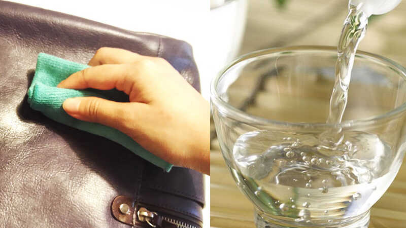 Vệ sinh túi da bò nam mốc bằng giấm nước tỉ lệ 1:5