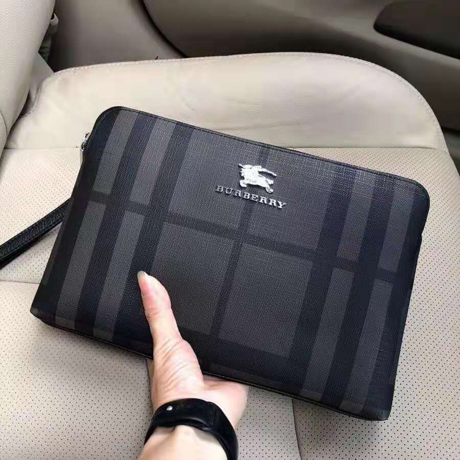 Burberry - Ví dài nam da thật