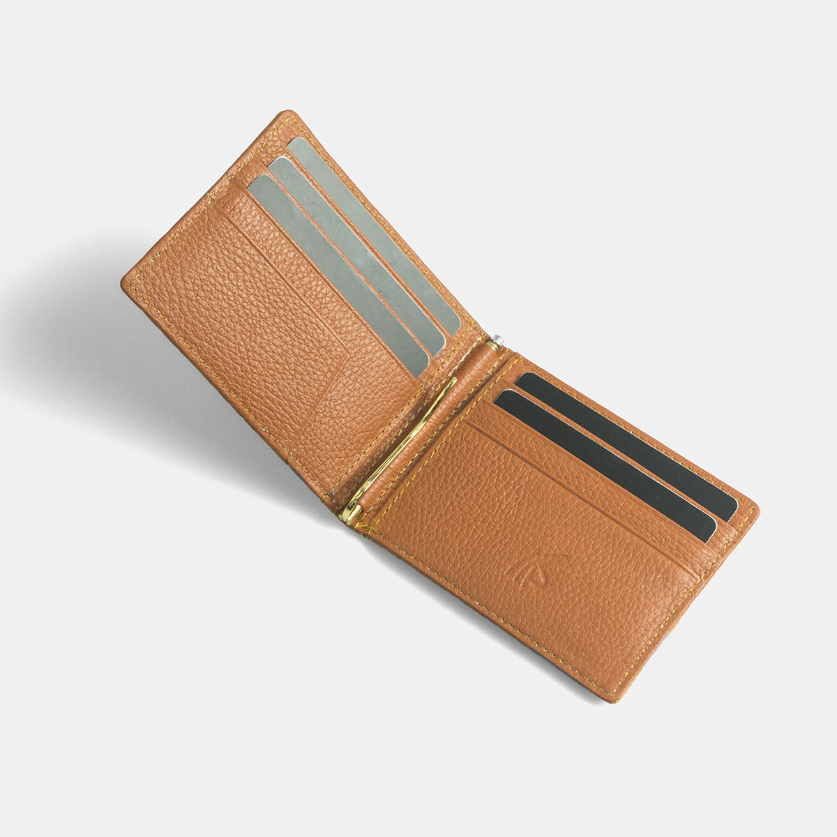 Ví da nam kẹp tiền phối màu