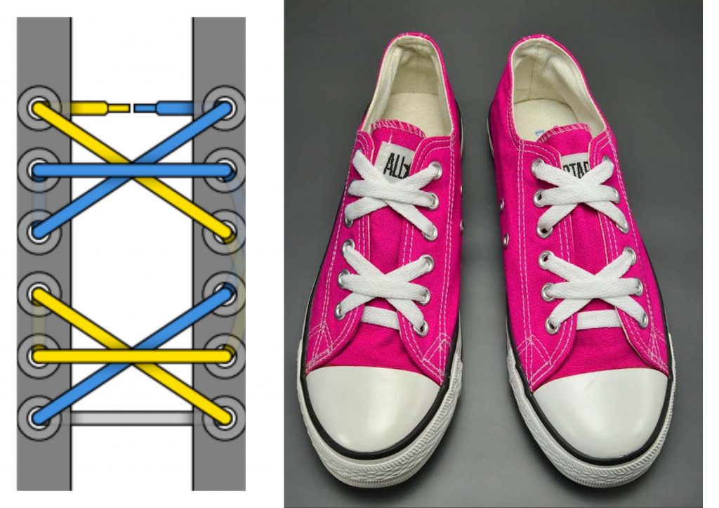 Cách thắt dây giày kiểu Asterisk