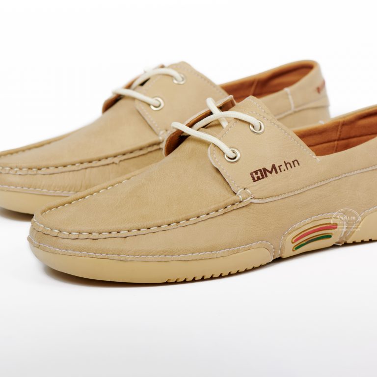 Giày lười da bò LD02 - Kem trắng