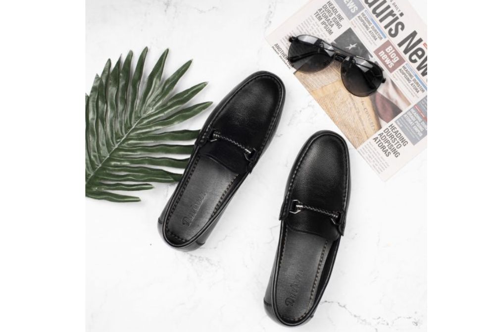 Giày Loafer: giày lười nam quai ngang da- LX94