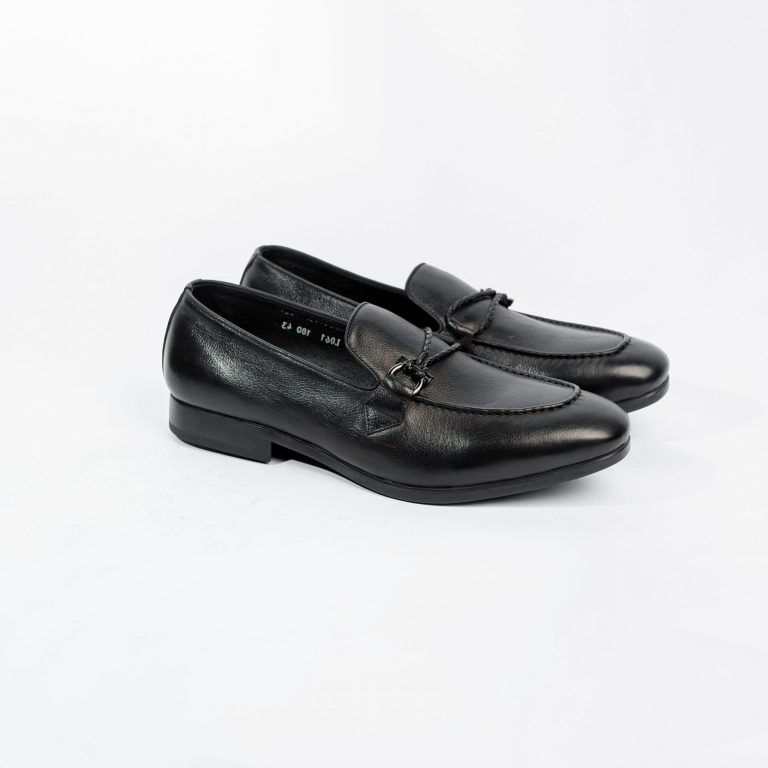 Giày da lười nam Horsebit CS63 - Đen