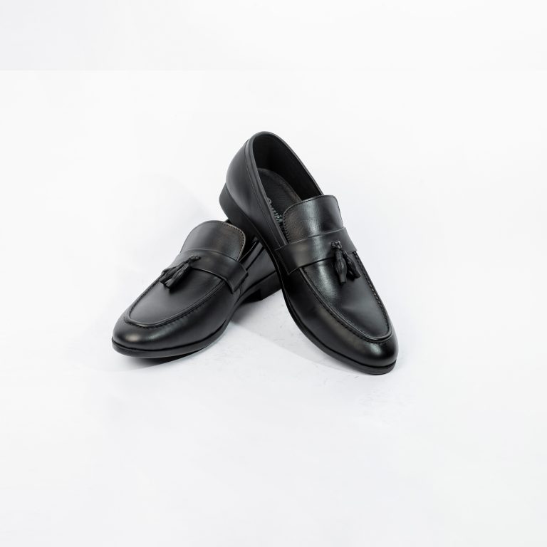 Giày da lười nam Tasseled C003 - Đen