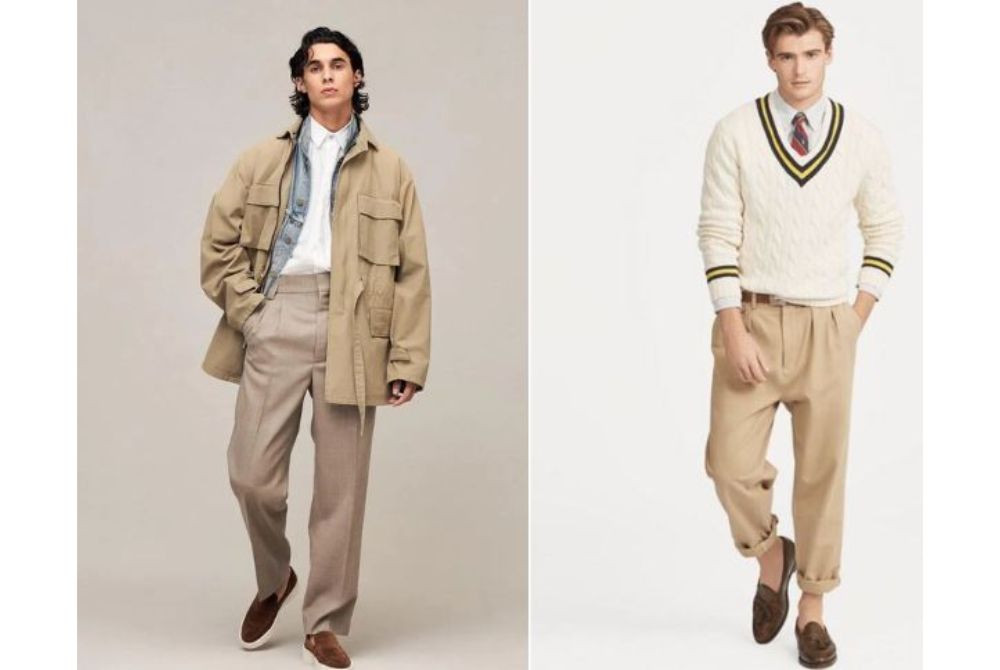 Quần ống rộng nam và phong cách preppy