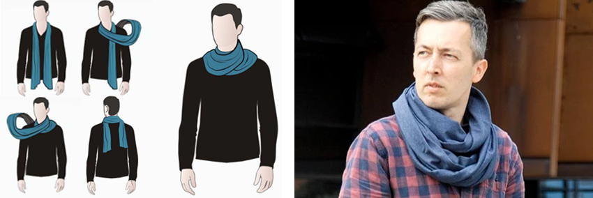 Quàng khăn kiểu quấn đảo ngược