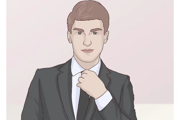 Sử dụng một tay để chỉnh cà vạt