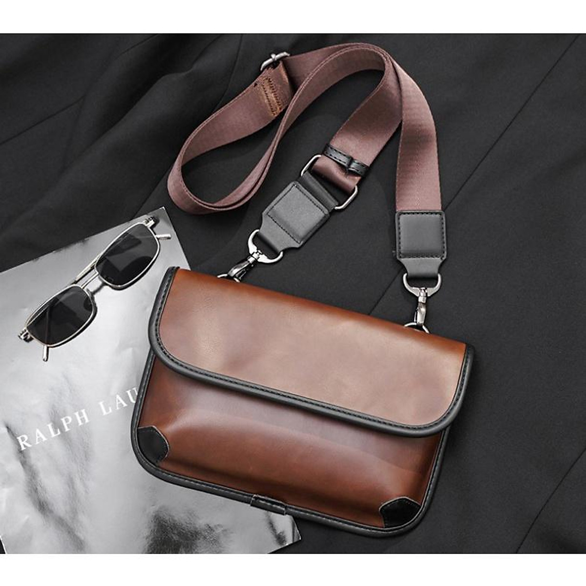 Túi nam đeo chéo da pu