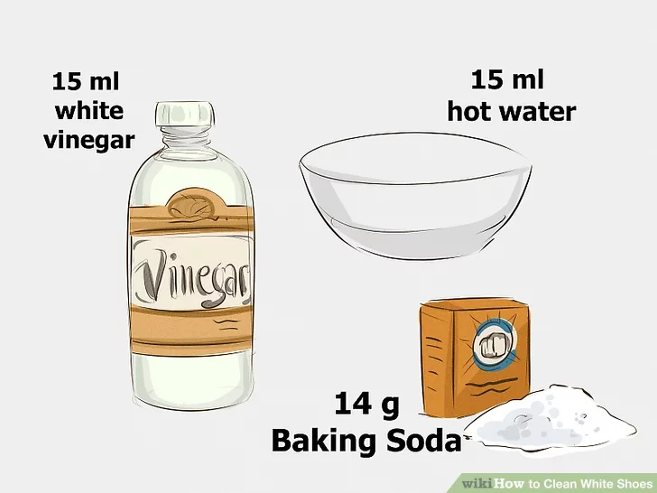 Trộn baking soda, giấm và nước nóng thành hỗn hợp sệt