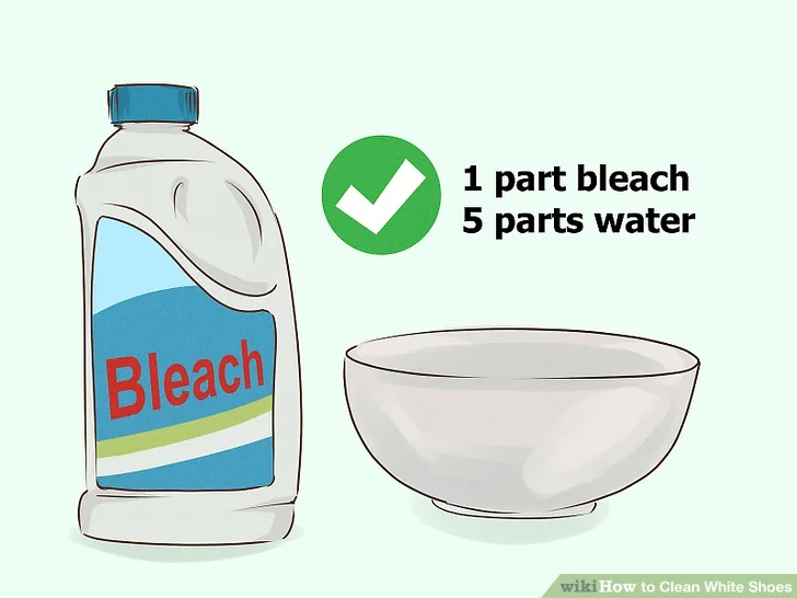 Pha loãng 1 phần thuốc tẩy với 5 phần nước