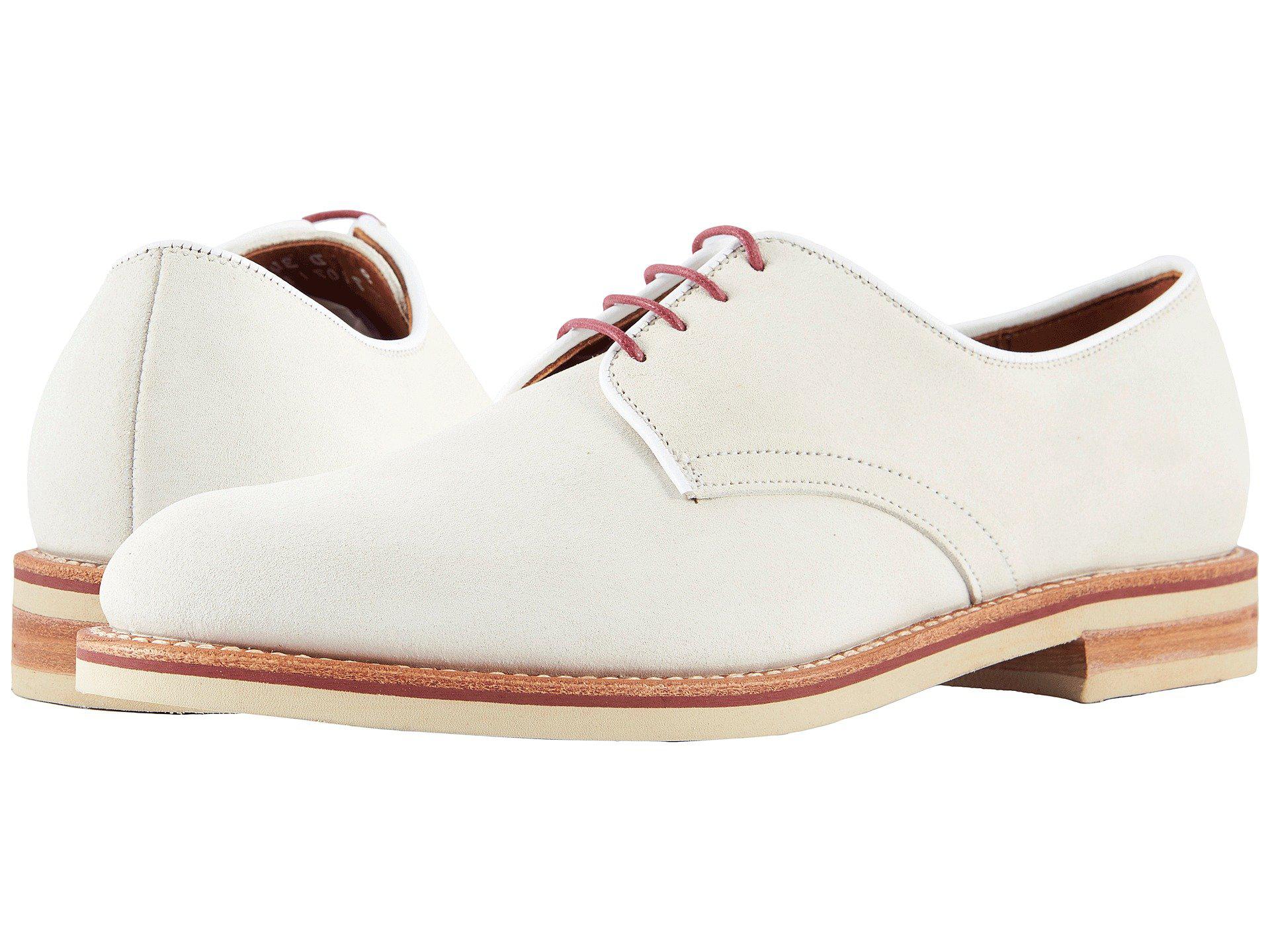 Allen Edmonds Nomad Buck (white Suede) Lace Up Cap Toe