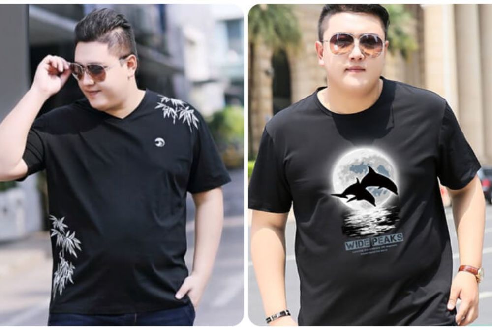 Áo phông đơn sắc không cổ