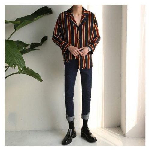 Phối đồ nam đẹp với áo sơ mi và quần jean cùng giày tây