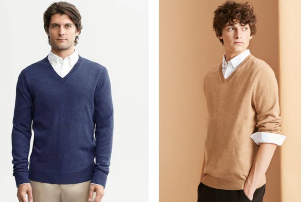 Áo sơ mi kết hợp cùng áo len