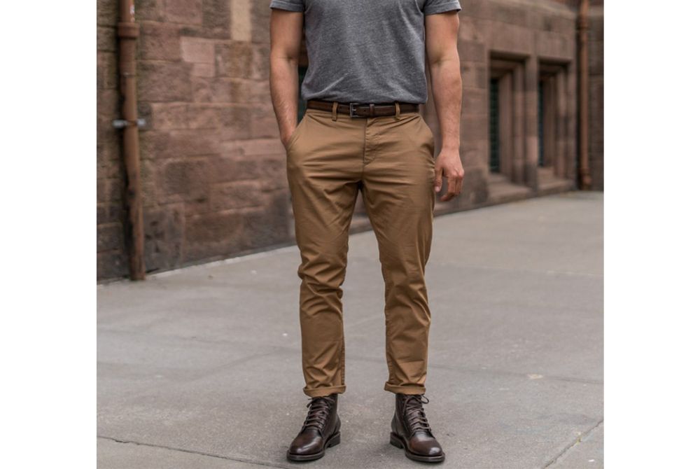 Giày boot nam cao cổ + quần kaki