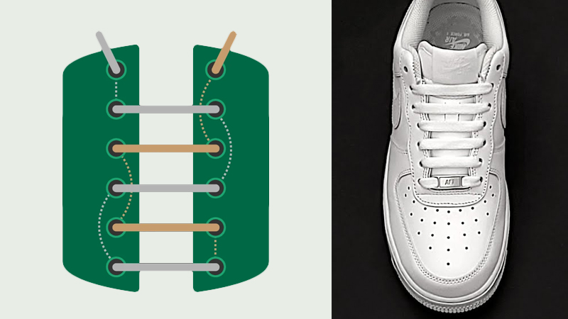 Kiểu thắt giấu dây giày basic