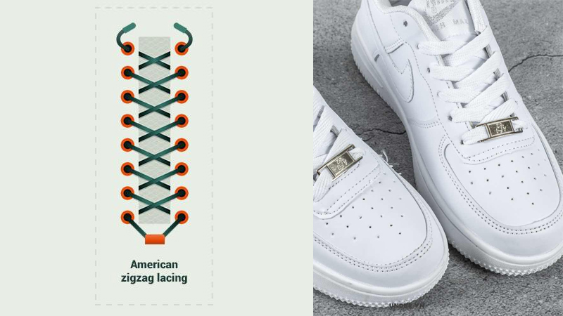 cách thắt dây giày đẹp kiểu zigzag