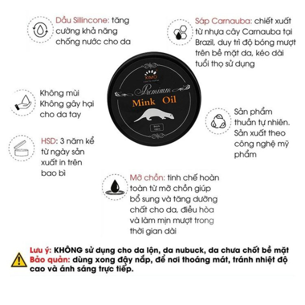 Sáp dưỡng đồ da Mink Oil mỡ chồn