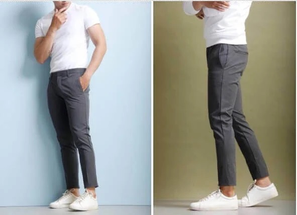 Phối giày thể thao với quần kaki