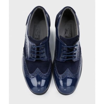 Giày lười bé trai Brogue Navy