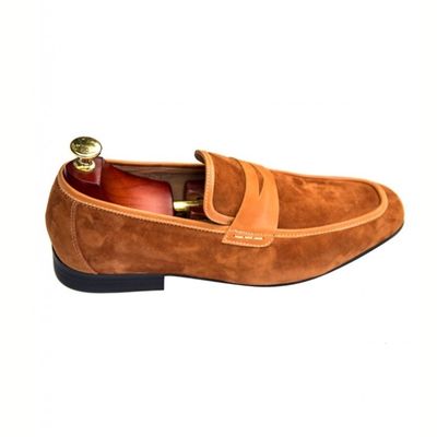 Giày lười nam đế cao da bò lộn 3