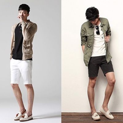 Phối giày lười nam với quần short