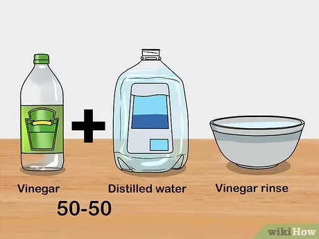 Hòa hỗn hợp giấm với nước lọc