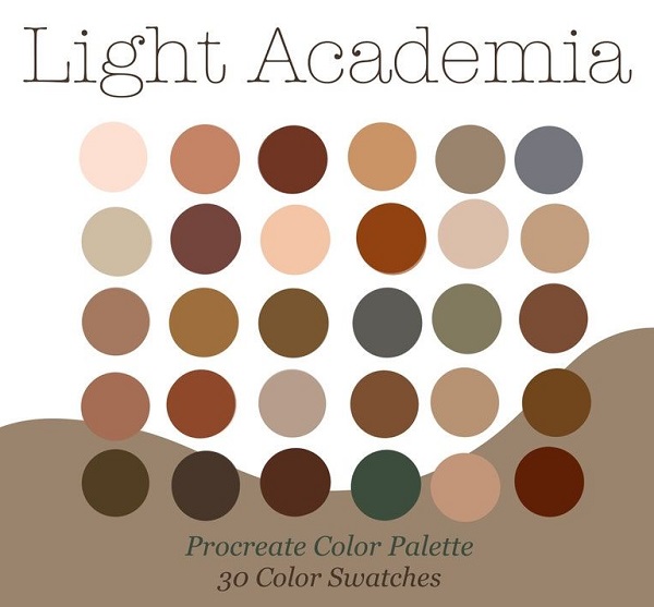 Bảng màu phong cách thời trang hiện nay Light Academia