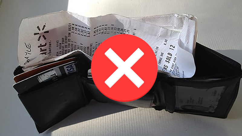 Tuyệt đối không để hóa đơn trong ví tiền nam