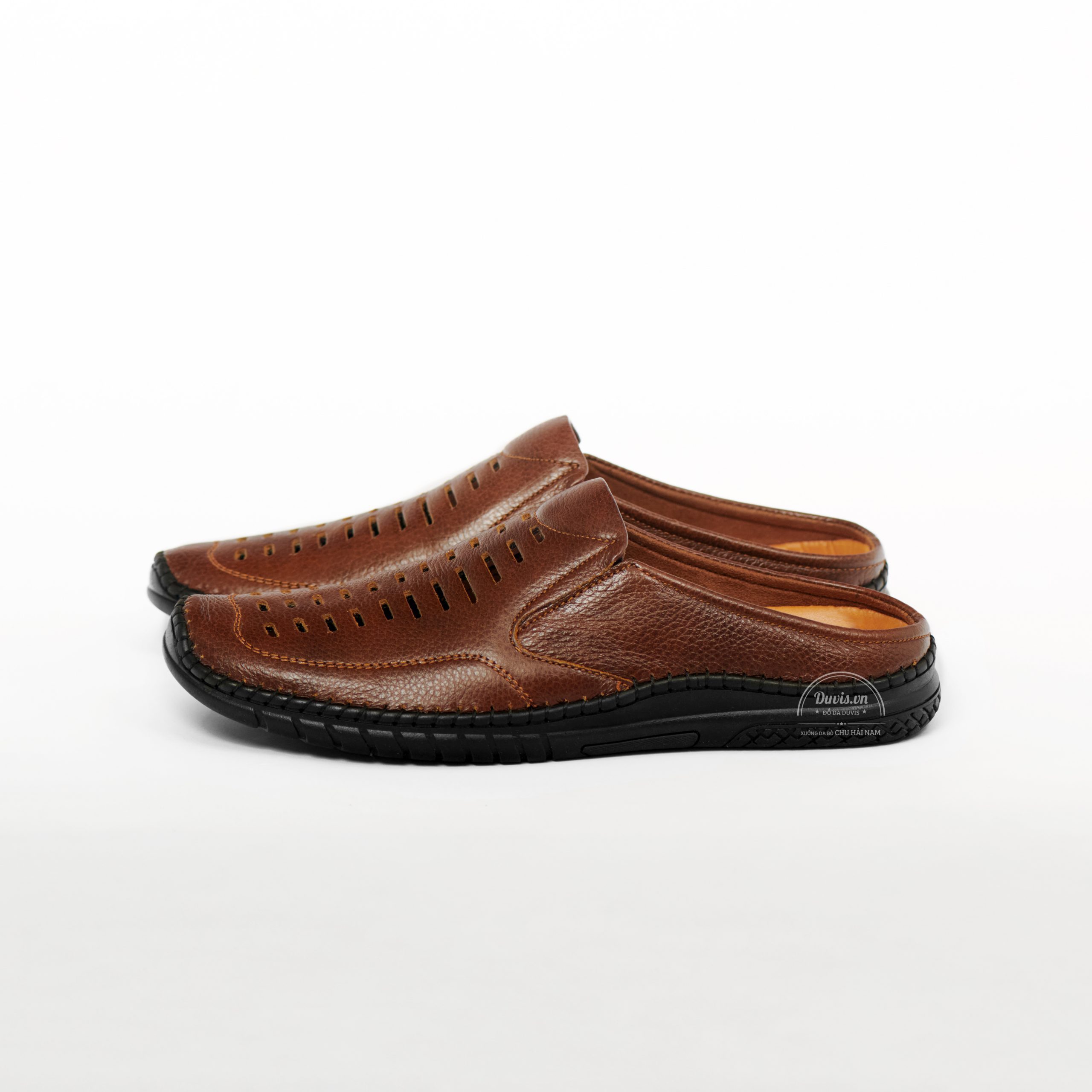Sục Nam Da Bò S002 - Đen - Nâu