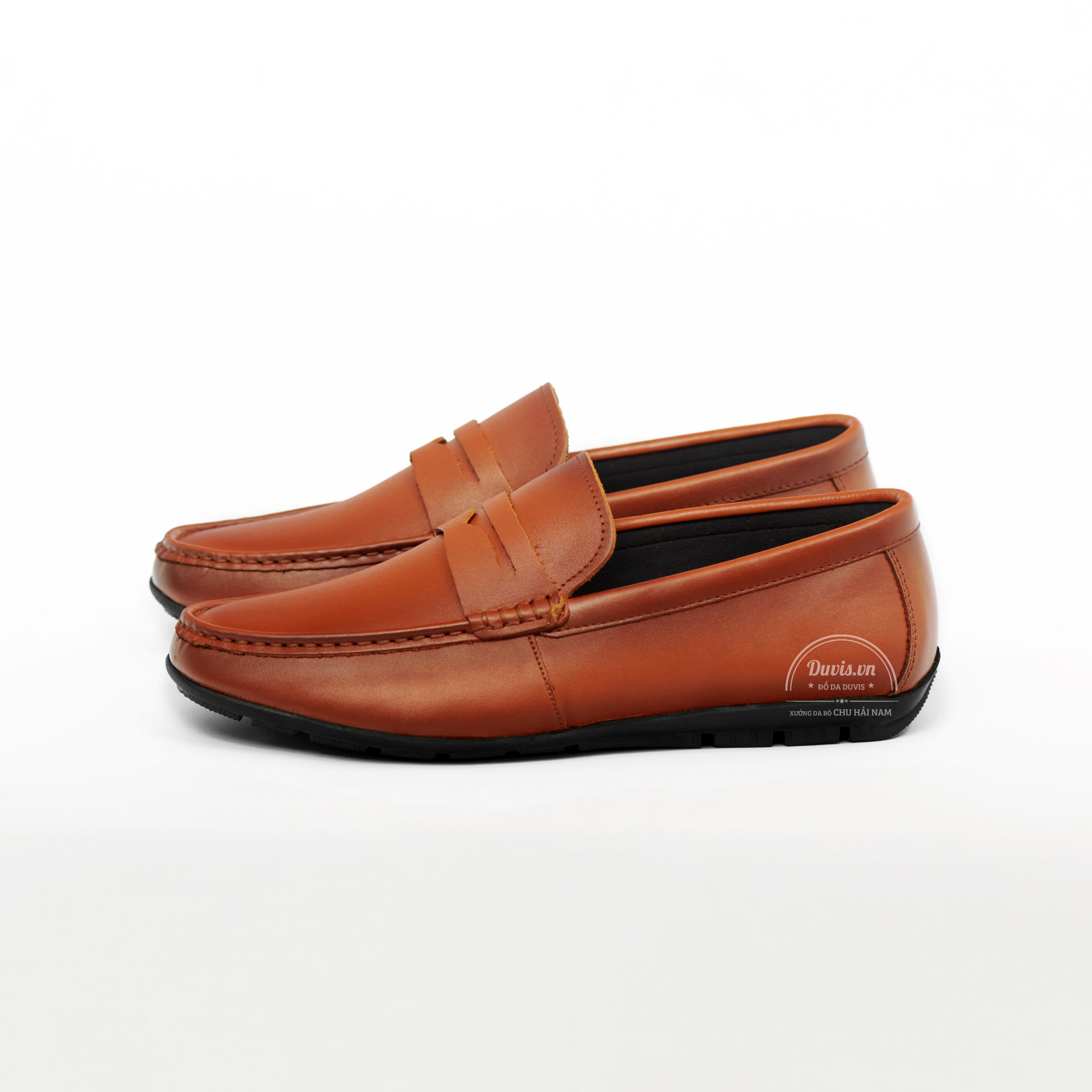 Giày Lười Da Bò L022 – Đen – Nâu