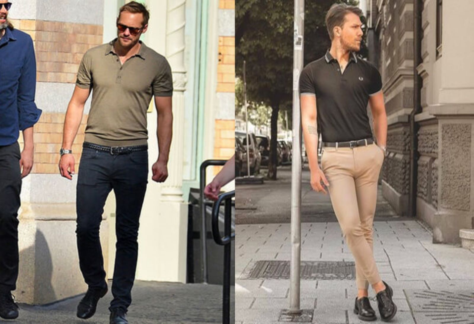 Phối áo polo giày tây