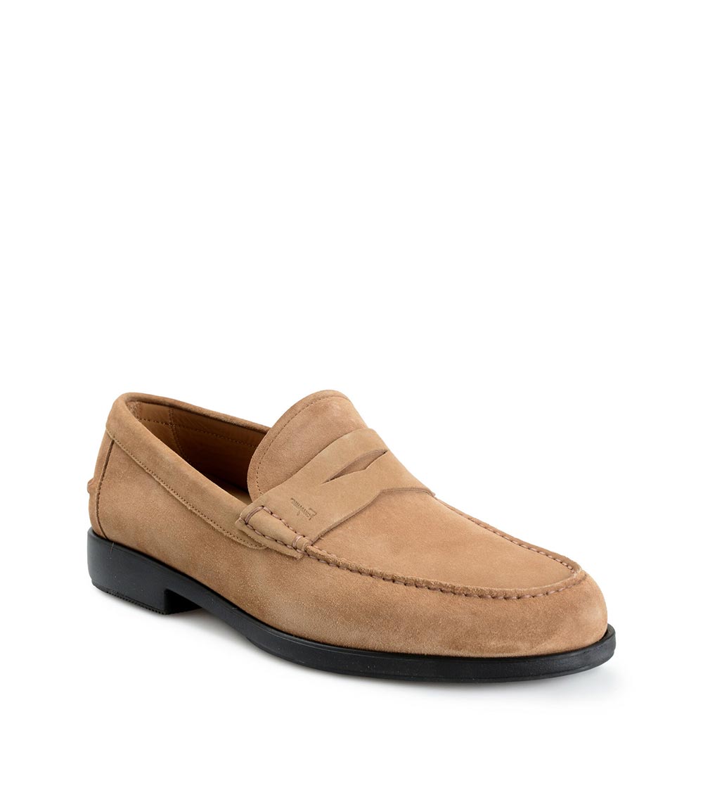 Salvatore Ferragamo Brown Suede Ferro Loafers for Men