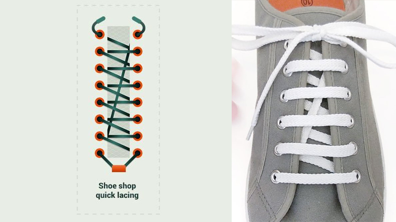 Cách buộc dây giày đẹp kiểu Shoe Shop