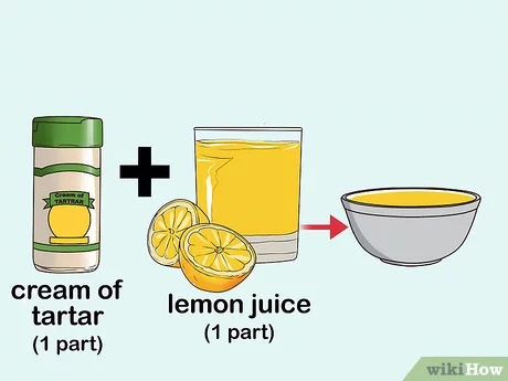 Trộn cốt chanh với cream of tartar