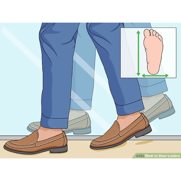 Xỏ giày và đi thử tại cửa hàng