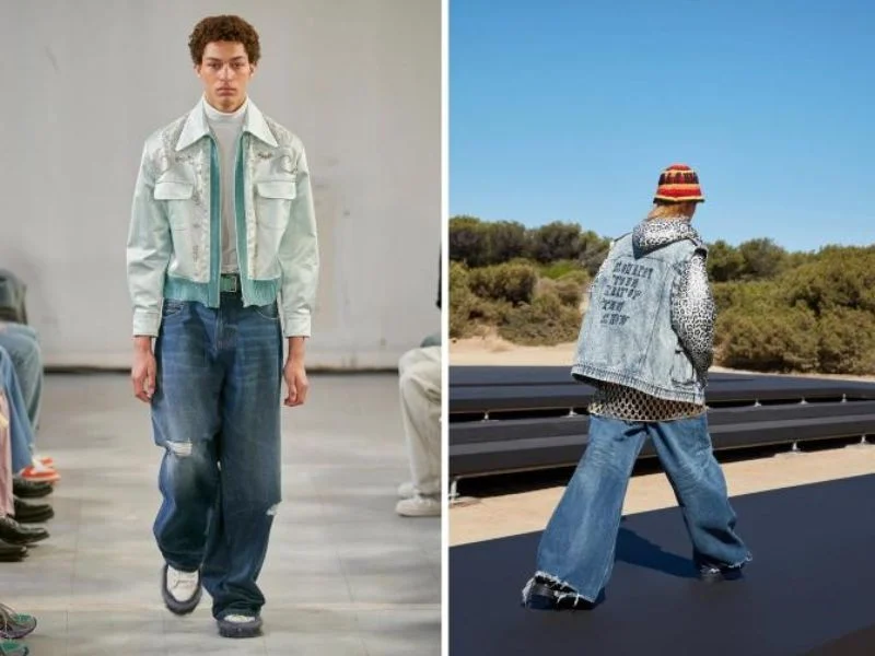 Xu hướng xuân hè denim-on-denim thách thức khả năng phối đồ