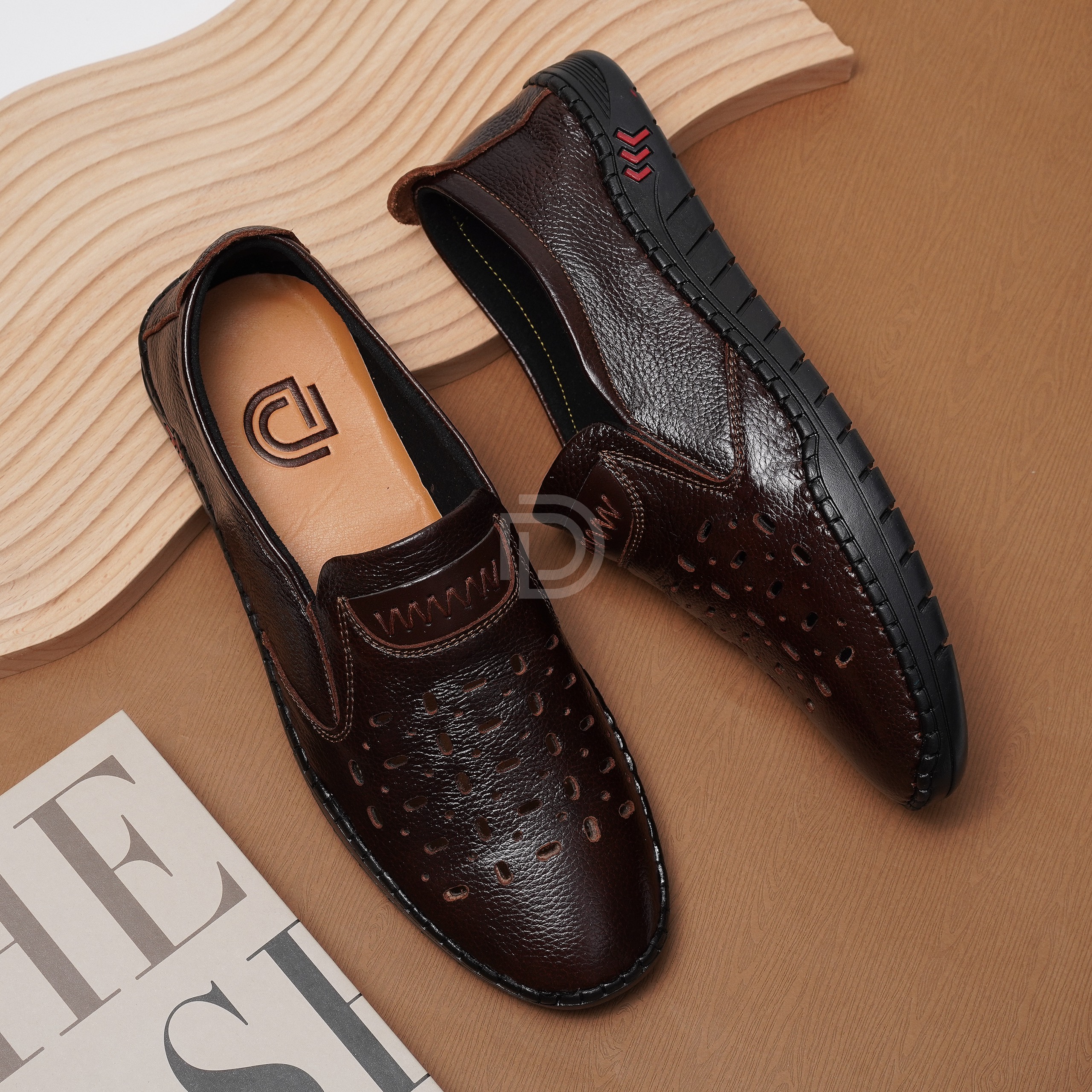 Giày Lười Da Bò L160 – Nâu